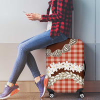 Red Hawaii Tiare and Shell Lei Luggage Cover Hawaiian Palaka Luxury Vibes - Polynesian Pride
