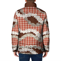 Red Hawaii Tiare and Shell Lei Padded Jacket Hawaiian Palaka Luxury Vibes LT14 - Polynesian Pride