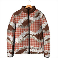 Red Hawaii Tiare and Shell Lei Padded Jacket Hawaiian Palaka Luxury Vibes LT14 - Polynesian Pride