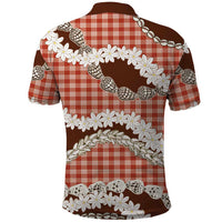 Red Hawaii Tiare and Shell Lei Polo Shirt Hawaiian Palaka Luxury Vibes - Polynesian Pride