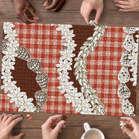 Red Hawaii Tiare and Shell Lei Puzzle Hawaiian Palaka Luxury Vibes LT14 - Polynesian Pride