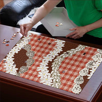 Red Hawaii Tiare and Shell Lei Puzzle Hawaiian Palaka Luxury Vibes LT14 - Polynesian Pride