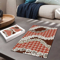 Red Hawaii Tiare and Shell Lei Puzzle Hawaiian Palaka Luxury Vibes LT14 - Polynesian Pride