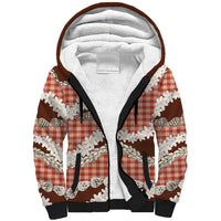 Red Hawaii Tiare and Shell Lei Sherpa Hoodie Hawaiian Palaka Luxury Vibes - Polynesian Pride