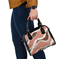 Red Hawaii Tiare and Shell Lei Shoulder Handbag Hawaiian Palaka Luxury Vibes - Polynesian Pride