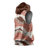 Red Hawaii Tiare and Shell Lei Sleeveless Hoodie Hawaiian Palaka Luxury Vibes LT14 - Polynesian Pride