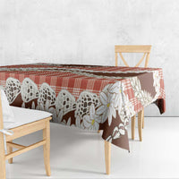 Red Hawaii Tiare and Shell Lei Tablecloth Hawaiian Palaka Luxury Vibes LT14 - Polynesian Pride