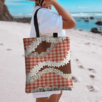 Red Hawaii Tiare and Shell Lei Tote Bag Hawaiian Palaka Luxury Vibes - Polynesian Pride