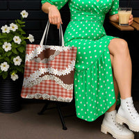 Red Hawaii Tiare and Shell Lei Tote Bag Hawaiian Palaka Luxury Vibes - Polynesian Pride