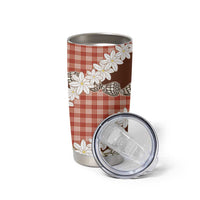 Red Hawaii Tiare and Shell Lei Tumbler Cup Hawaiian Palaka Luxury Vibes - Polynesian Pride
