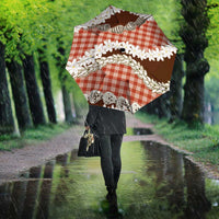 Red Hawaii Tiare and Shell Lei Umbrella Hawaiian Palaka Luxury Vibes LT14 - Polynesian Pride