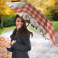 Red Hawaii Tiare and Shell Lei Umbrella Hawaiian Palaka Luxury Vibes LT14 - Polynesian Pride