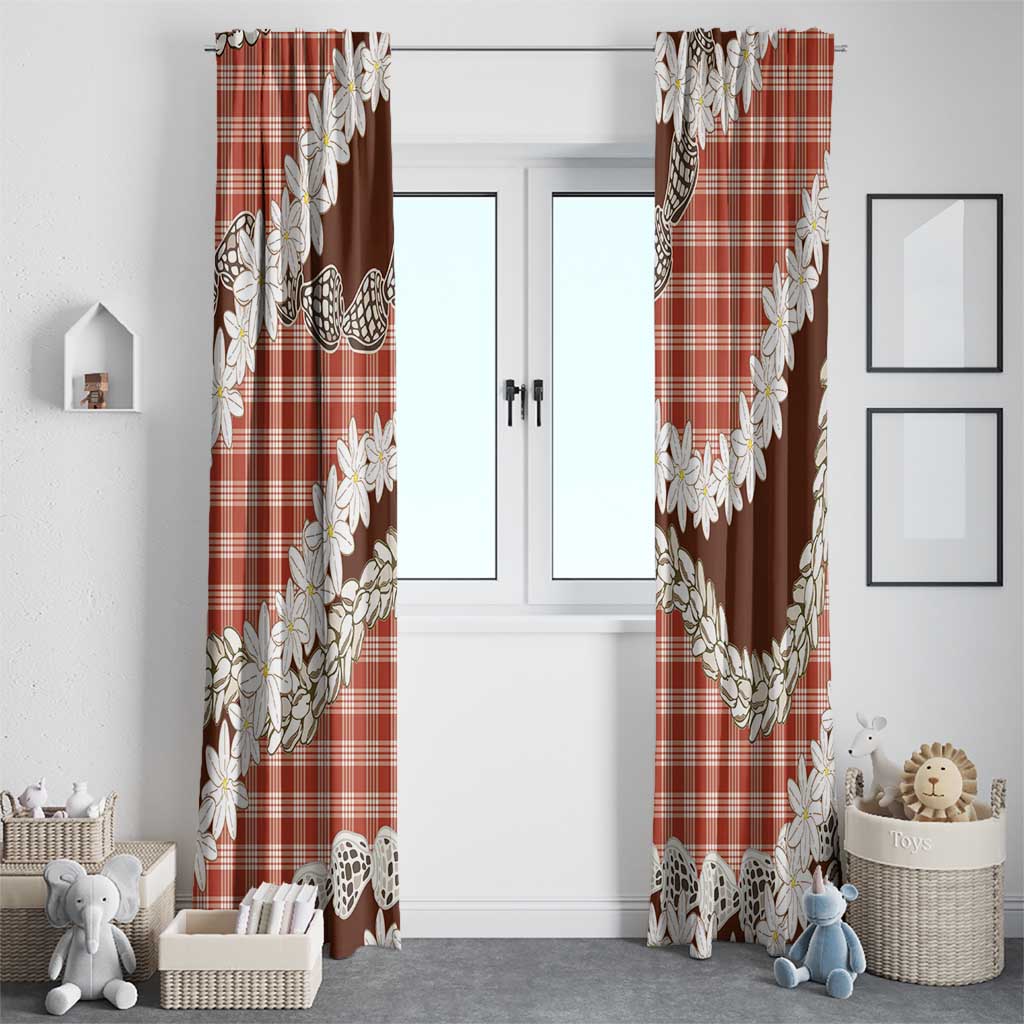 Red Hawaii Tiare and Shell Lei Window Curtain Hawaiian Palaka Luxury Vibes - Polynesian Pride