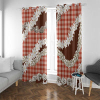 Red Hawaii Tiare and Shell Lei Window Curtain Hawaiian Palaka Luxury Vibes - Polynesian Pride