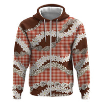 Red Hawaii Tiare and Shell Lei Zip Hoodie Hawaiian Palaka Luxury Vibes LT14 Zip Hoodie Red - Polynesian Pride