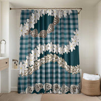 Dark Cyan Hawaii Tiare and Shell Lei Bathroom Set Hawaiian Palaka Luxury Vibes - Polynesian Pride