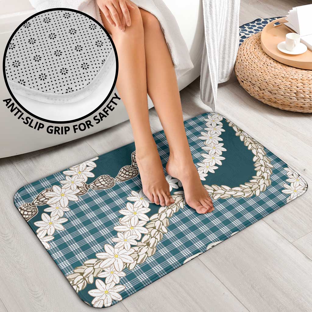 Dark Cyan Hawaii Tiare and Shell Lei Bathroom Set Hawaiian Palaka Luxury Vibes - Polynesian Pride