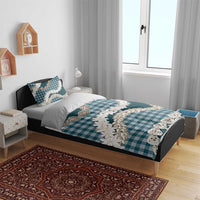 Dark Cyan Hawaii Tiare and Shell Lei Bedding Set Hawaiian Palaka Luxury Vibes - Polynesian Pride