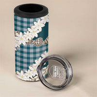 Dark Cyan Hawaii Tiare and Shell Lei 4 in 1 Can Cooler Tumbler Hawaiian Palaka Luxury Vibes - Polynesian Pride