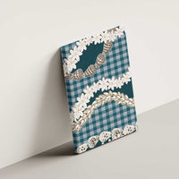 Dark Cyan Hawaii Tiare and Shell Lei Canvas Wall Art Hawaiian Palaka Luxury Vibes LT14 - Polynesian Pride