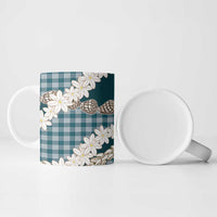 Dark Cyan Hawaii Tiare and Shell Lei Ceramic Mug Hawaiian Palaka Luxury Vibes LT14 - Polynesian Pride