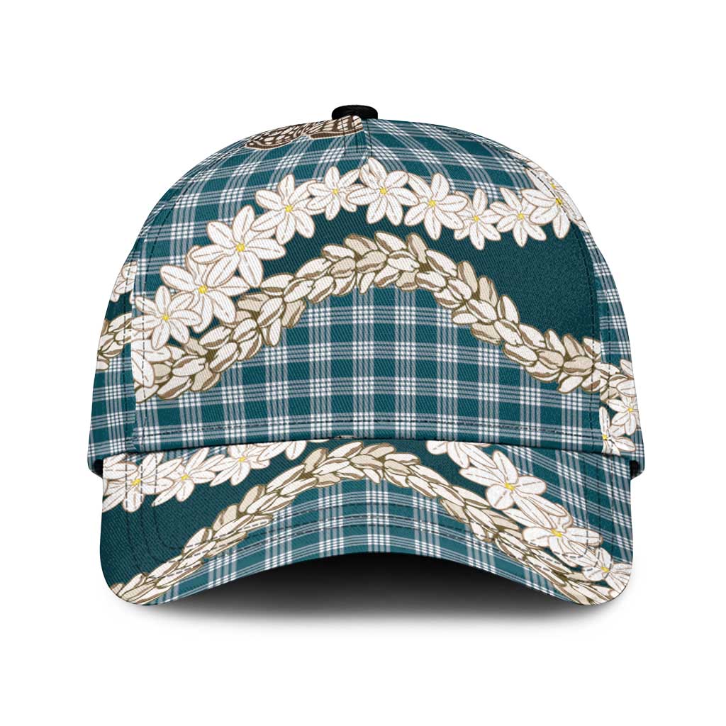 Dark Cyan Hawaii Tiare and Shell Lei Classic Cap Hawaiian Palaka Luxury Vibes LT14 Universal Fit Dark Cyan - Polynesian Pride