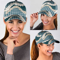 Dark Cyan Hawaii Tiare and Shell Lei Classic Cap Hawaiian Palaka Luxury Vibes LT14 - Polynesian Pride