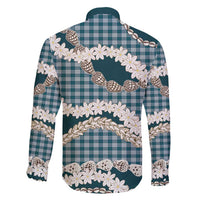 Dark Cyan Hawaii Tiare and Shell Lei Family Matching Mermaid Dress and Hawaiian Shirt Hawaiian Palaka Luxury Vibes - Polynesian Pride