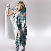 Dark Cyan Hawaii Tiare and Shell Lei Hooded Blanket Hawaiian Palaka Luxury Vibes LT14 - Polynesian Pride