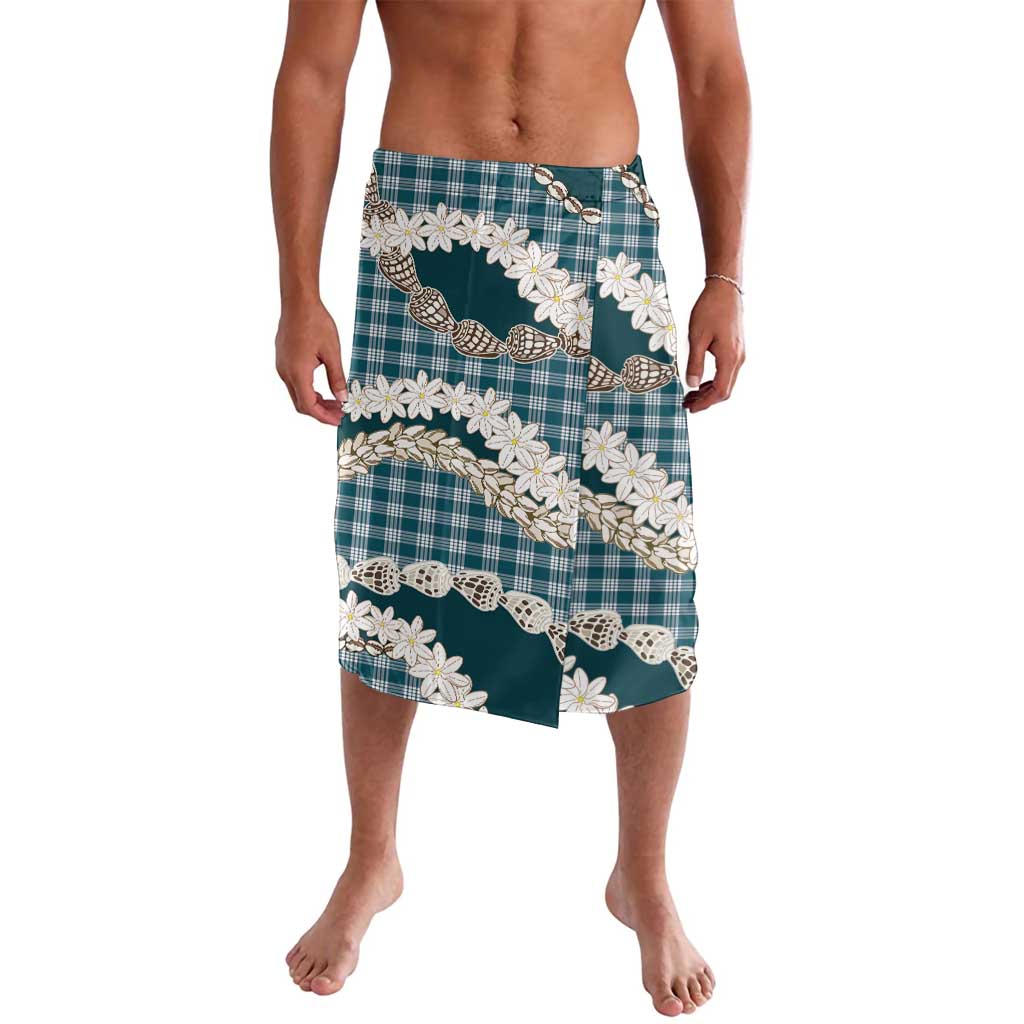 Dark Cyan Hawaii Tiare and Shell Lei Lavalava Hawaiian Palaka Luxury Vibes - Polynesian Pride