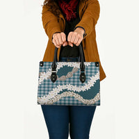 Dark Cyan Hawaii Tiare and Shell Lei Leather Bag Hawaiian Palaka Luxury Vibes LT14 - Polynesian Pride