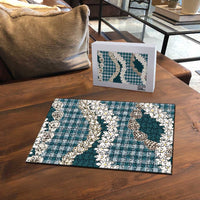 Dark Cyan Hawaii Tiare and Shell Lei Puzzle Hawaiian Palaka Luxury Vibes LT14 - Polynesian Pride
