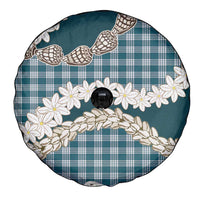 Dark Cyan Hawaii Tiare and Shell Lei Spare Tire Cover Hawaiian Palaka Luxury Vibes - Polynesian Pride