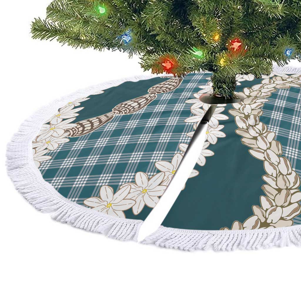 Dark Cyan Hawaii Tiare and Shell Lei Tree Skirt Hawaiian Palaka Luxury Vibes LT14 - Polynesian Pride