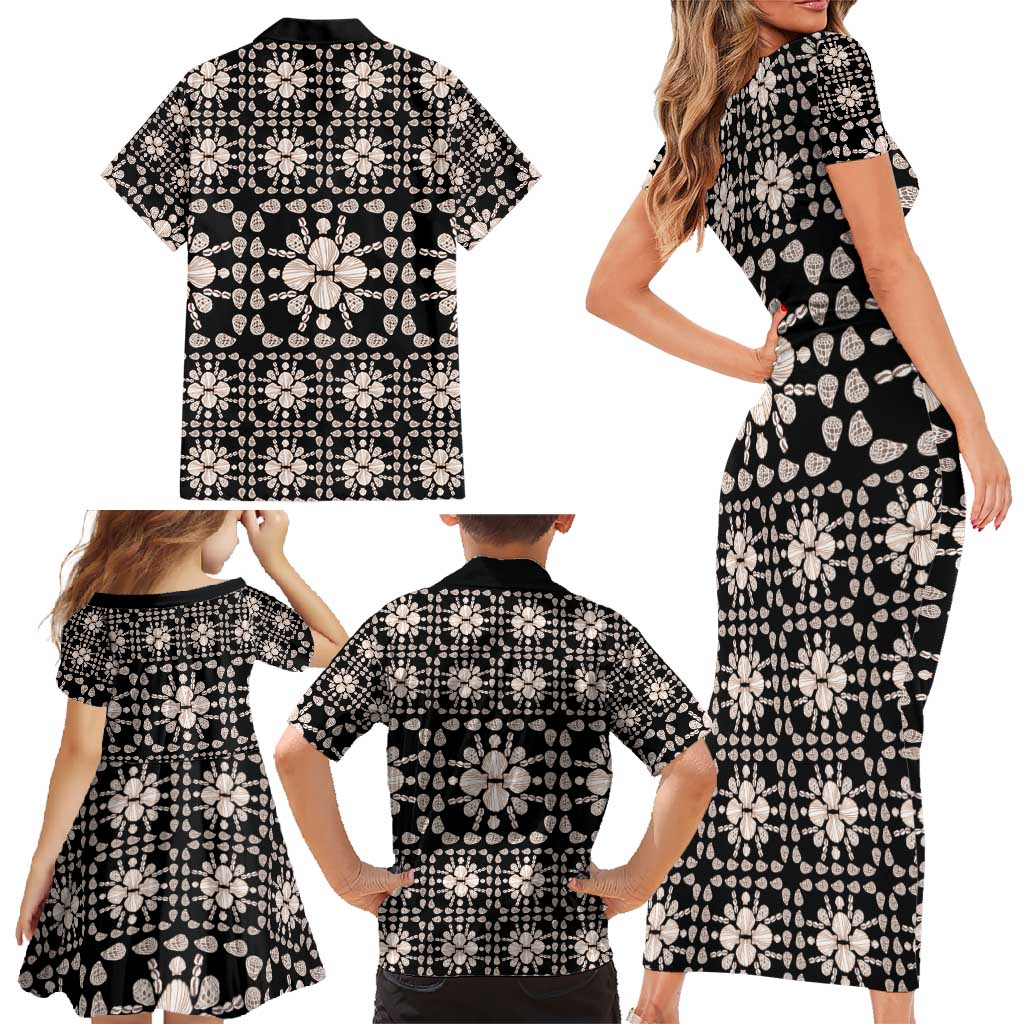 Aloha Hawaii Shell Quilt Family Matching Short Sleeve Bodycon Dress and Hawaiian Shirt Seamless Style - Polynesian Pride