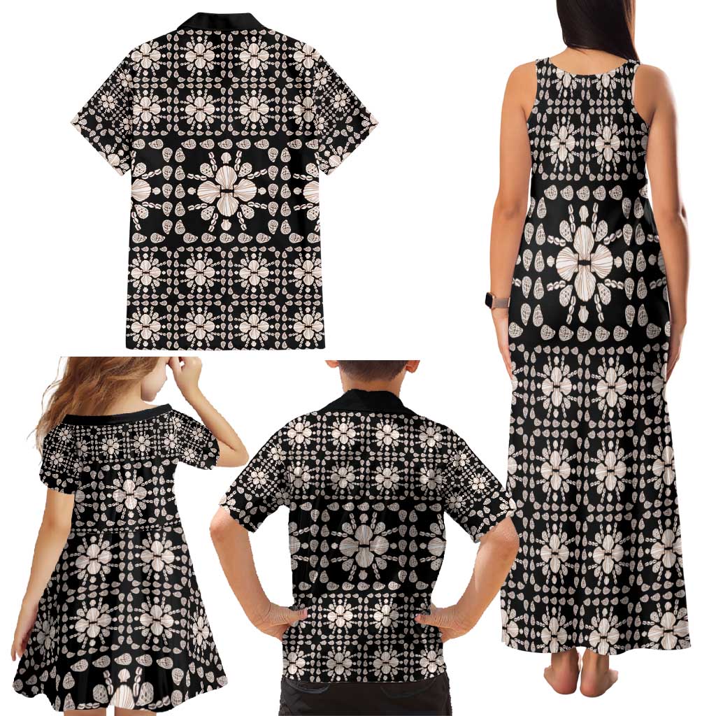 Aloha Hawaii Shell Quilt Family Matching Tank Maxi Dress and Hawaiian Shirt Seamless Style - Polynesian Pride