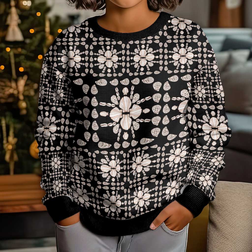 Aloha Hawaii Shell Quilt Kid Ugly Christmas Sweater Seamless Style - Polynesian Pride