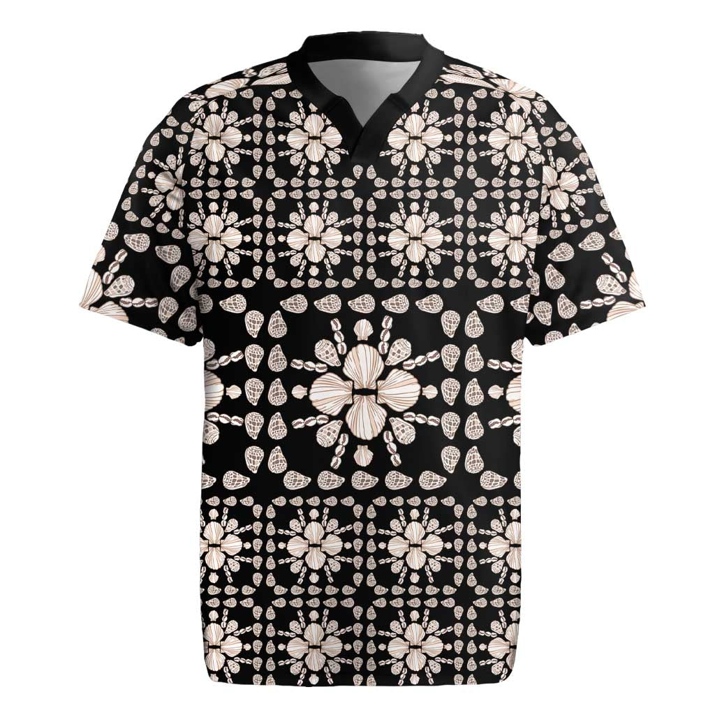 Aloha Hawaii Shell Quilt Rugby Jersey Seamless Style LT14 Black - Polynesian Pride