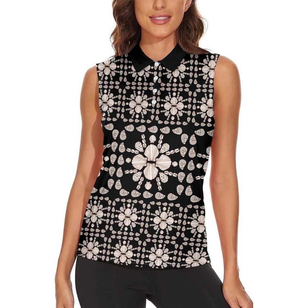 Aloha Hawaii Shell Quilt Women Sleeveless Polo Shirt Seamless Style - Polynesian Pride