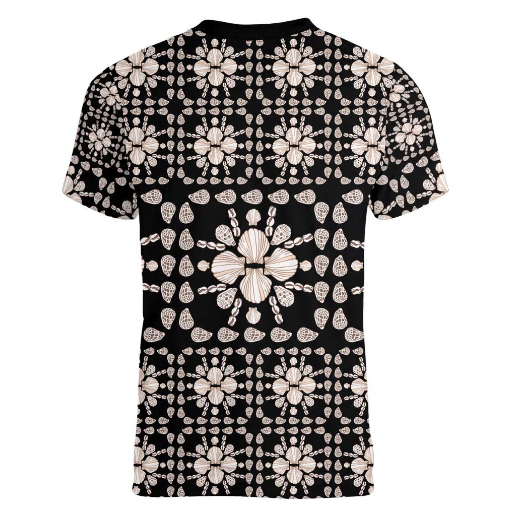 Aloha Hawaii Shell Quilt Women V-Neck T-Shirt Seamless Style - Polynesian Pride