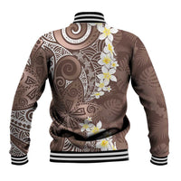 Mocha Mousse Polynesian Tribal Frangipani Tropical Vibe Baseball Jacket LT14 - Polynesian Pride