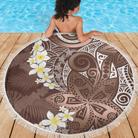 Mocha Mousse Polynesian Tribal Frangipani Tropical Vibe Beach Blanket LT14 - Polynesian Pride