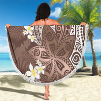 Mocha Mousse Polynesian Tribal Frangipani Tropical Vibe Beach Blanket LT14 - Polynesian Pride