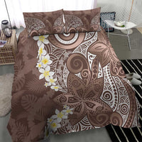 Mocha Mousse Polynesian Tribal Frangipani Tropical Vibe Bedding Set