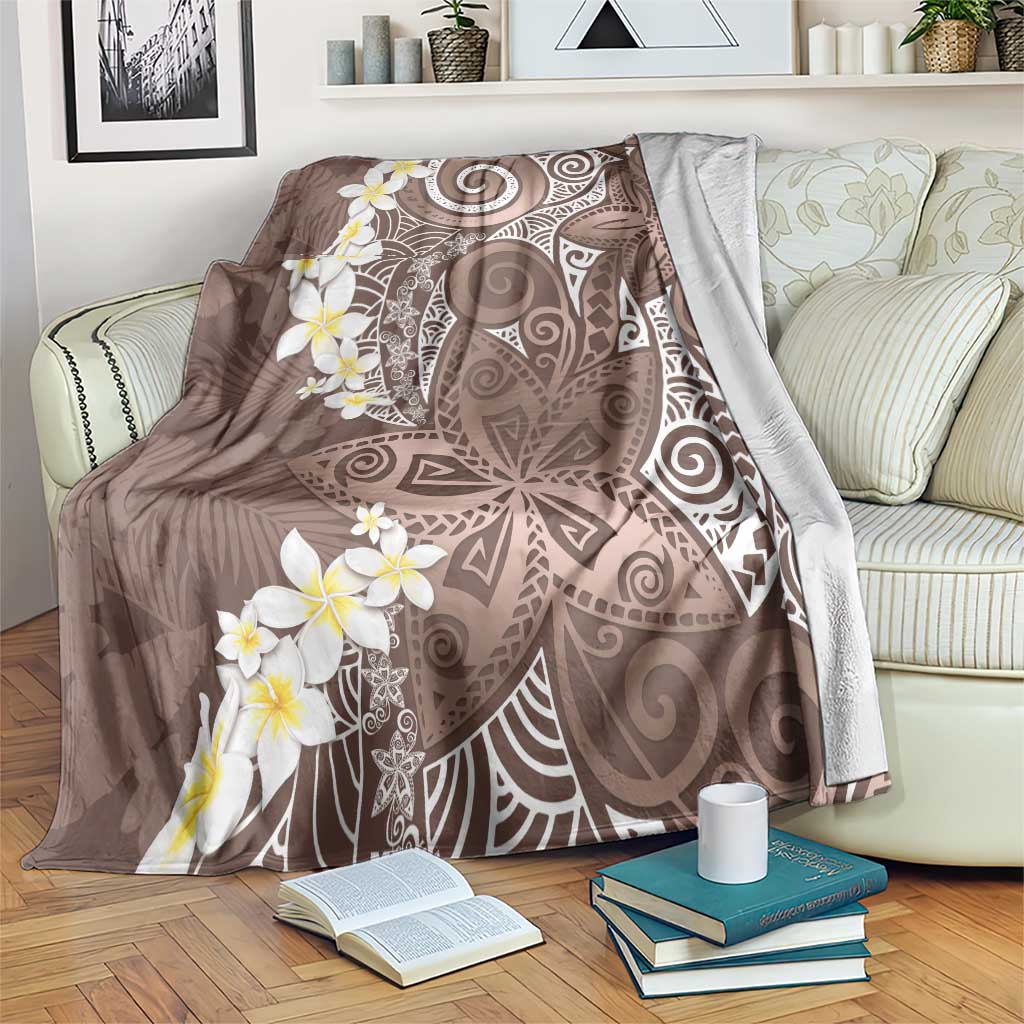 Mocha Mousse Polynesian Tribal Frangipani Tropical Vibe Blanket LT14 Mocha Mousse - Polynesian Pride