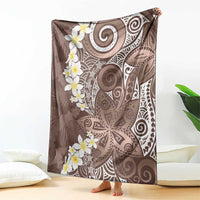Mocha Mousse Polynesian Tribal Frangipani Tropical Vibe Blanket LT14 - Polynesian Pride