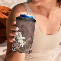 Mocha Mousse Polynesian Tribal Frangipani Tropical Vibe 4 in 1 Can Cooler Tumbler LT14 - Polynesian Pride