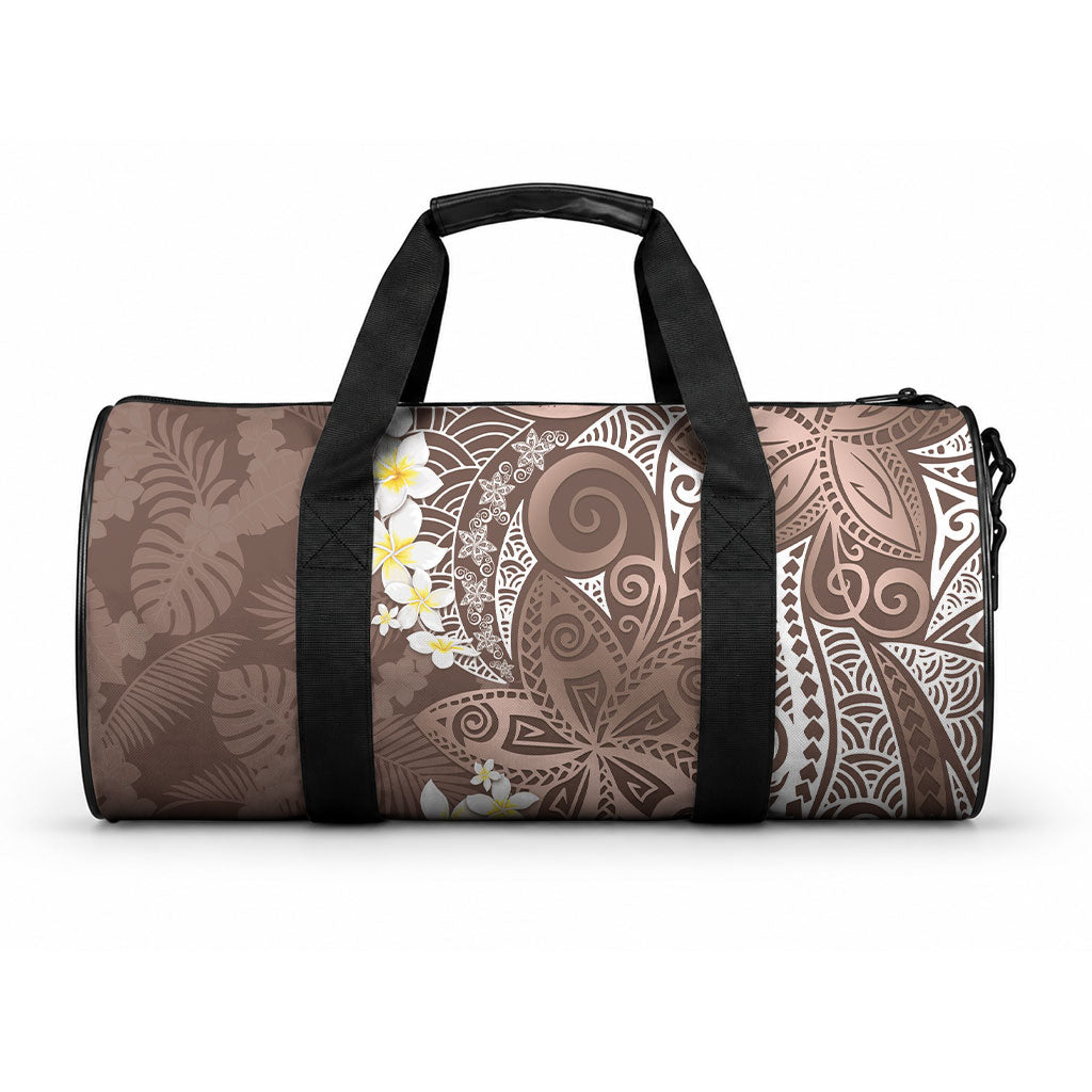 Mocha Mousse Polynesian Tribal Frangipani Tropical Vibe Duffle Bag LT14 One size Mocha Mousse - Polynesian Pride