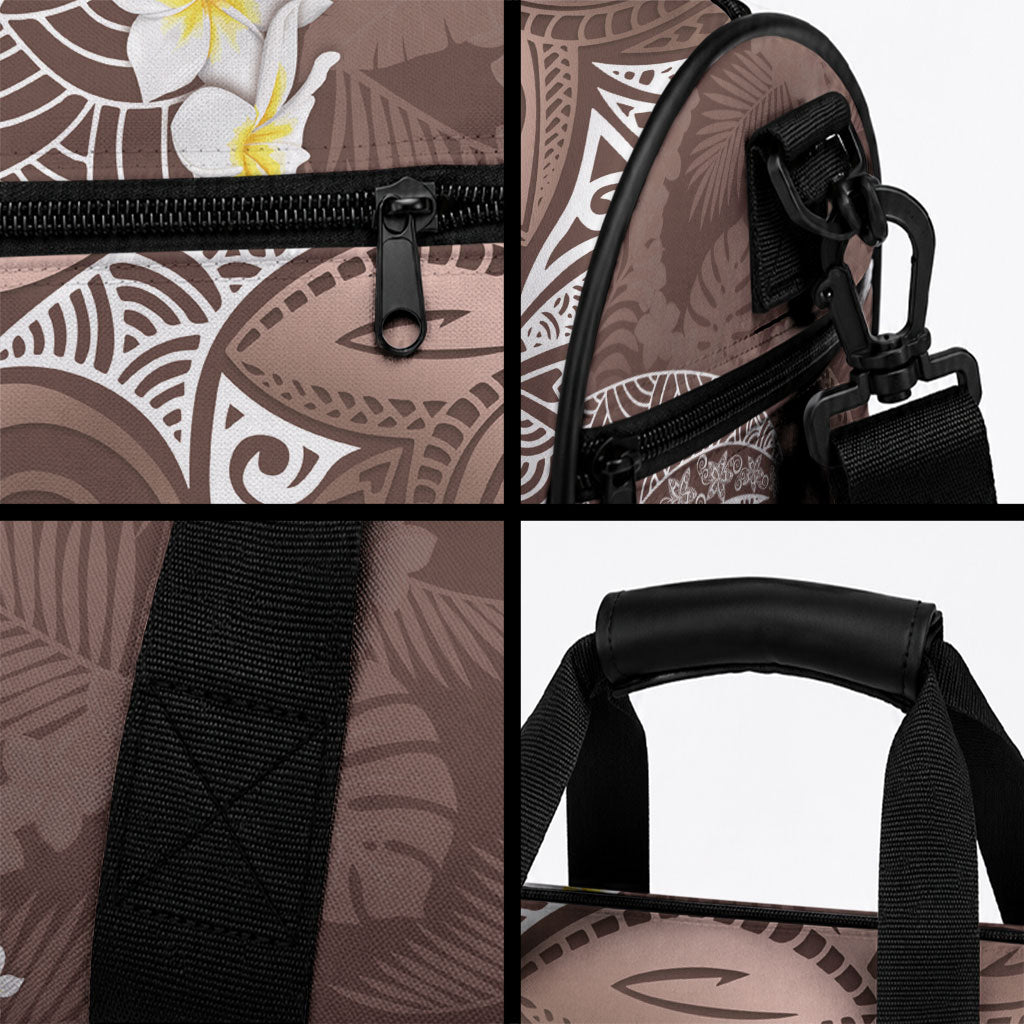 Mocha Mousse Polynesian Tribal Frangipani Tropical Vibe Duffle Bag LT14 - Polynesian Pride