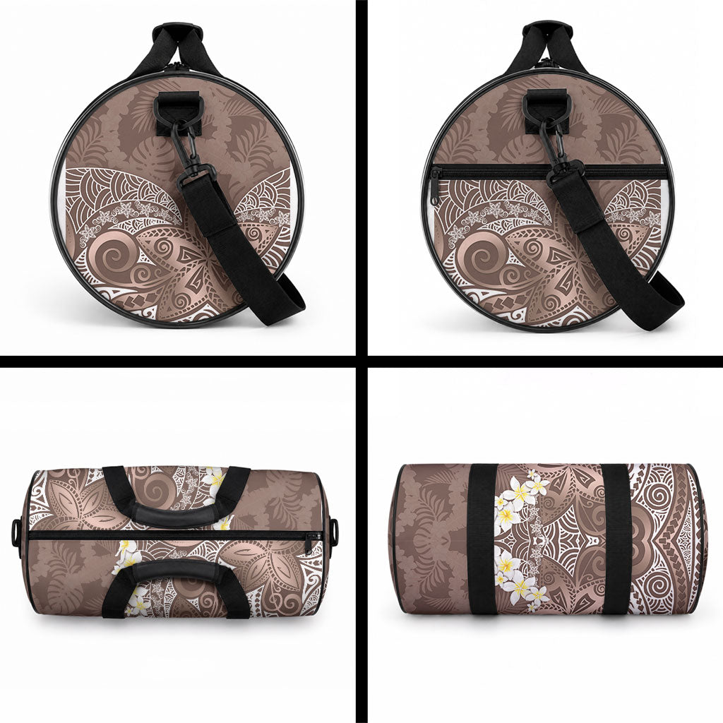 Mocha Mousse Polynesian Tribal Frangipani Tropical Vibe Duffle Bag LT14 - Polynesian Pride